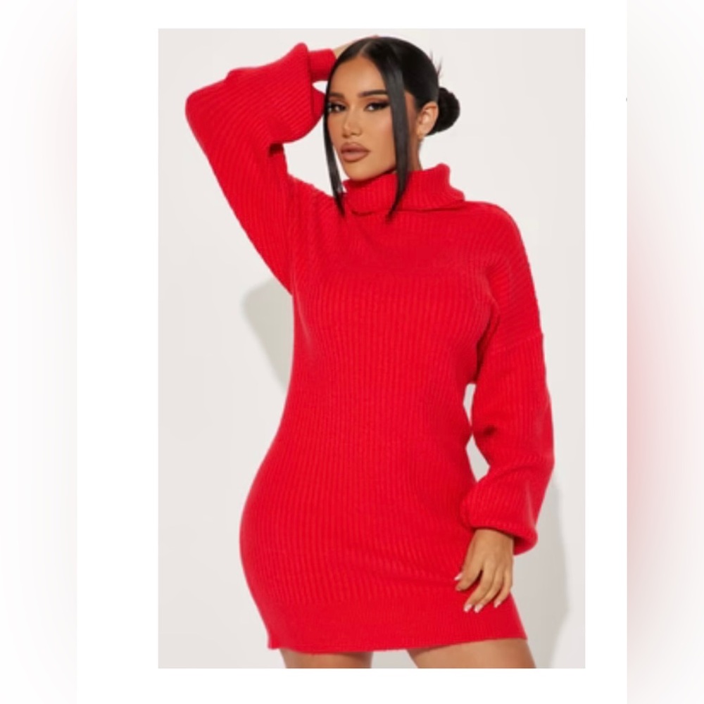 Red Sweater Mini Dress